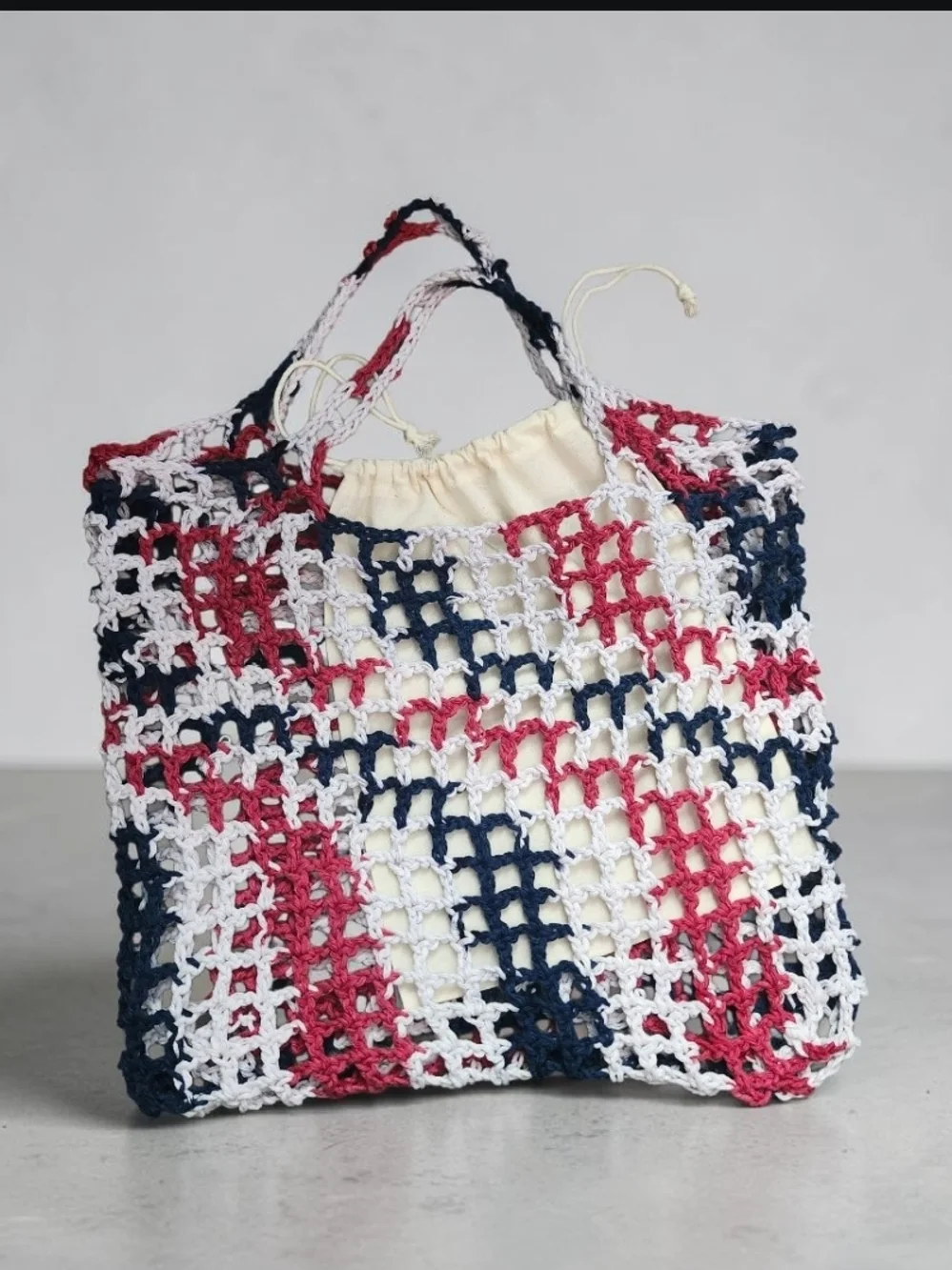 Crochet Patroitic Market Bag  and Star Tumbler New - Picture 4 of 6